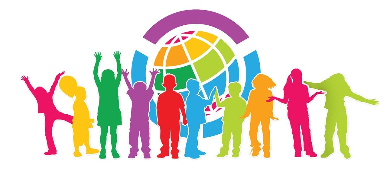 children, silhouette, cheers